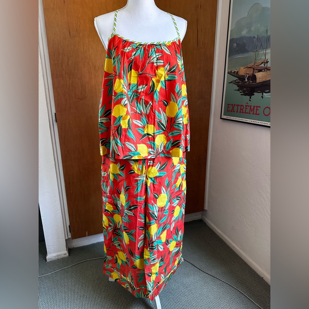 Print Fresh Cami Cropped Pants Set in Lemon Zest Marmalade